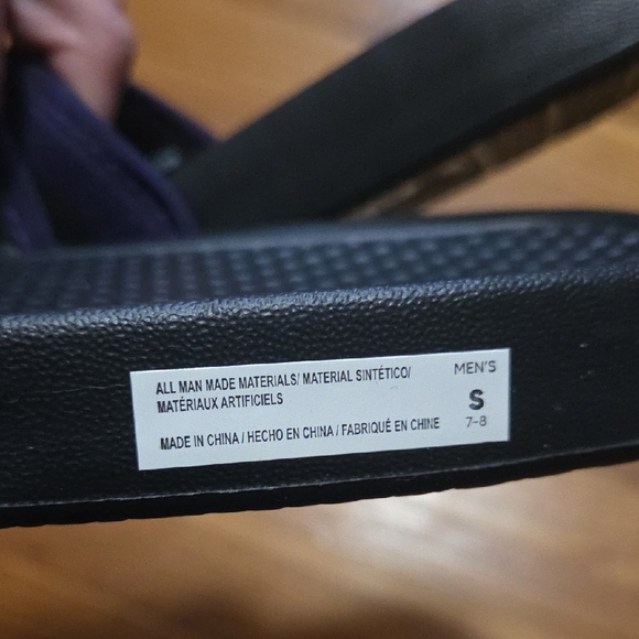 Purple and Black Slide Sandals - Picture 2 of 3